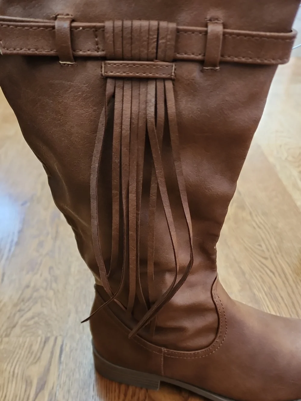 RARE NWT Justice Deadstock Girls Western Fringe Boots Brown Size 5